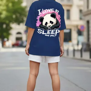 PANDA GRAPHIC PRINTED OVERSIZED T-SHIRT