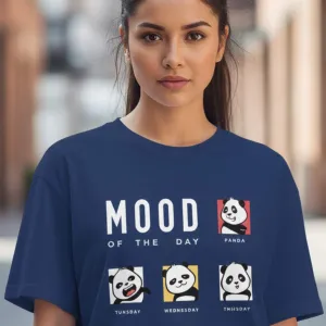 PANDASTIC MOOD GRAPHIC PRINTED OVERSIZED T-SHIRT