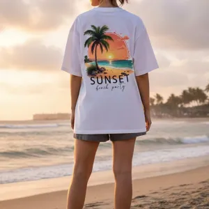 SUNSET GRAPHIC PRINTED OVERSIZED T-SHIRT