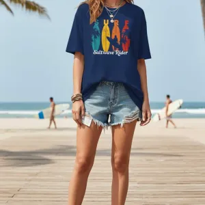 SUNSET BOARD GRAPHIC PRINTED OVERSIZED TEE