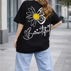 BUTTERFLY GRAPHIC PRINTED OVERSIZED TEE