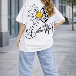 BUTTERFLY GRAPHIC PRINTED OVERSIZED TEE