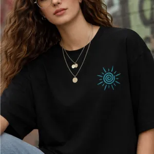 BLUE SPIRAL OVERSIZED TEE