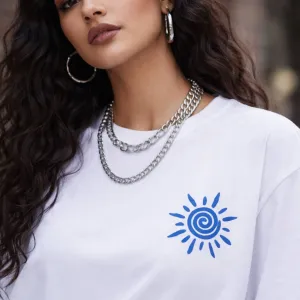 BLUE SPIRAL OVERSIZED TEE