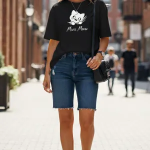 CAT GRAPHIC PRINTED OVERSIZED TEE