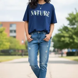 NATURE GRAPHIC PRINTED OVERSIZED TEE