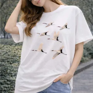 FLYING CRANES OVERSIZED TEE