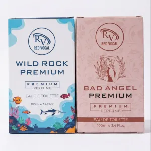 Red Vocal Wild Rock Premium For Men & Bad Angel Premium Perfume Set For Women | Long-Lasting Eau De Toilette | 2 x 100ml