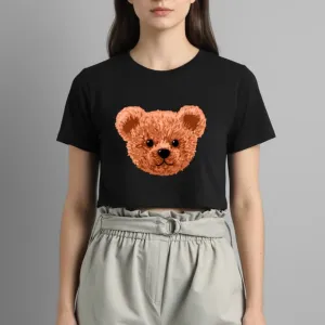 TEDDY GRAPHIC PRINTED CROP TEE