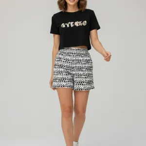 STENZO GRAPHIC PRINTED CROP TOP