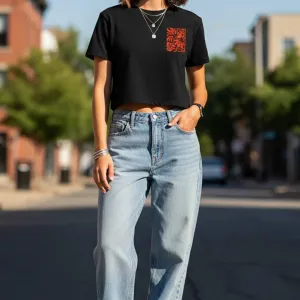 BIRD GRAPHIC PRINTED CROP TOP