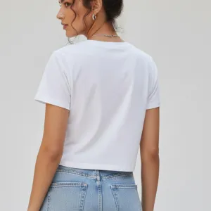 FISH GRAPHIC PRINTED CROP TEE