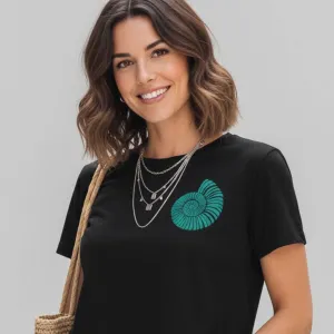 SHELL GRAPHIC PRINTED CROP TEE