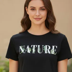 NATURE GRAPHIC PRINTED CROP T-SHIRT