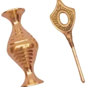 Brass Surmedani With Funnel/Kuppi And Surma Use In Eye's Makeup [Size-9-cm] Pack Of-1 Funnel, 2 Surma Packed, 1 Brass Surmedani