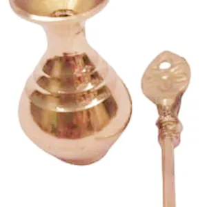 Brass Surmedani With Funnel/Kuppi And Surma Use In Eye's Makeup [Size-8-cm] Pack Of-1 Funnel, 2 Surma Packed, 1 Brass Surmedani