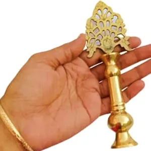 Brass Surmedani With Funnel/Kuppi And Surma Use In Eye's Makeup [Size11-cm] Pack Of-1 Funnel, 2 Surma Packed,1 Brass Surmedani