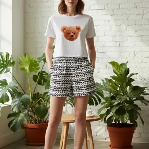 TEDDY GRAPHIC PRINTED CROP TEE