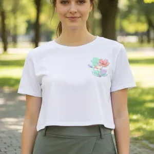 FLORAL PRINT CROP TEE