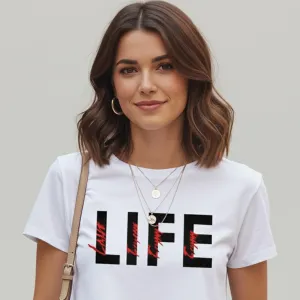 LETTER PRINTED CROP T-SHIRT