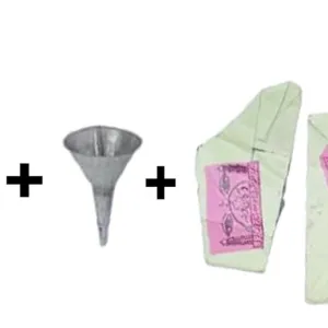 Brass Surmedani With Funnel/Kuppi And Surma Use In Eye's Makeup [Size-12-cm] Pack Of-1 Funnel, 2 Surma Packed,1 Brass Surmedani