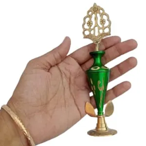 Brass Surmedani With Funnel/Kuppi And Surma Use In Eye's Makeup [Size-12-cm] Pack Of-1 Funnel, 2 Surma Packed,1 Brass Surmedani