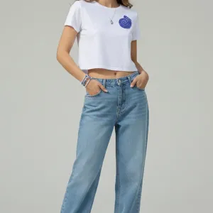 SHELL GRAPHIC PRINTED CROP TEE