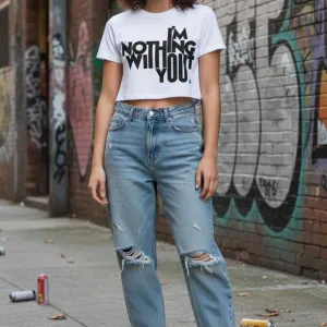 WITHOUT YOU GRAPHIC CROP TEE