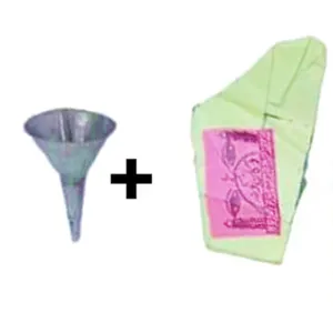 Brass Surmedani With Funnel/Kuppi And Surma Use In Eye's Makeup [Size-10-cm] Pack Of-1 Funnel, 2 Surma Packed, 1 Brass Surmedani