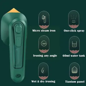 Compact Handheld Steamer | Quick Heat | Dual-Mode Ironing | Fabric-Safe Soleplate | Travel-Friendly Design | Easy-to-Use Visible Water Tank