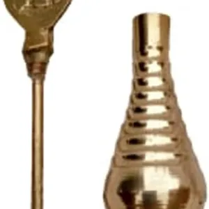 Brass Surmedani With Funnel/Kuppi And Surma Use In Eye's Makeup [Size-8-cm] Pack Of-1 Funnel, 2 Surma Packed,1 Brass Surmedani