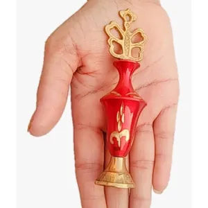 Brass Surmedani With Funnel/Kuppi And Surma Use In Eye's Makeup [Size-12-cm] Pack Of-1 Funnel, 2 Surma Packed, 1 Brass Surmedani