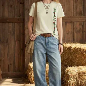 FLOWER LINE PRINTED REGULAR TEE