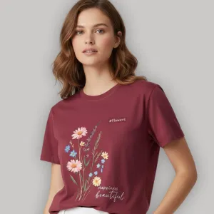 FLOWER GRAPHIC PRINTED REGULAR T-SHIRT