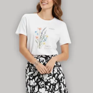 FLOWER GRAPHIC PRINTED REGULAR T-SHIRT