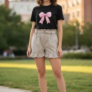 BOW GRAPHIC PRINTED REGULAR T-SHIRT