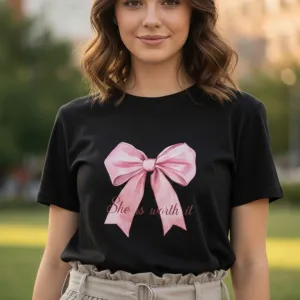 BOW GRAPHIC PRINTED REGULAR T-SHIRT