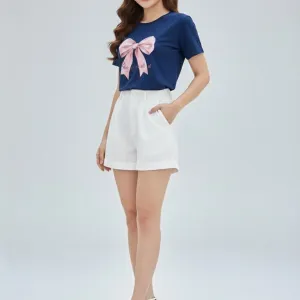BOW GRAPHIC PRINTED REGULAR T-SHIRT