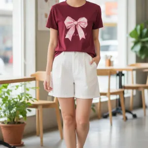 BOW GRAPHIC PRINTED REGULAR T-SHIRT