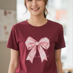BOW GRAPHIC PRINTED REGULAR T-SHIRT