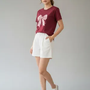 BOW GRAPHIC PRINTED REGULAR T-SHIRT