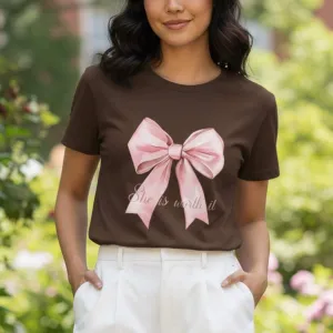 BOW GRAPHIC PRINTED REGULAR T-SHIRT