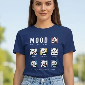 PANDA'S MOOD PRINTED REGULAR T-SHIRT