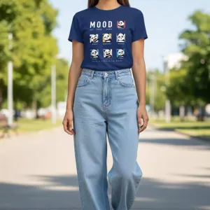 PANDA'S MOOD PRINTED REGULAR T-SHIRT