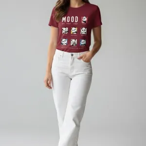 PANDA'S MOOD PRINTED REGULAR T-SHIRT