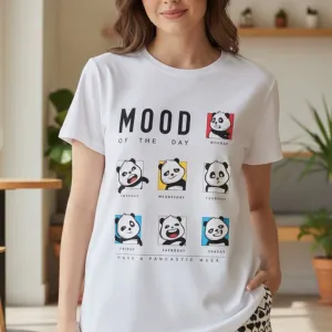 PANDA'S MOOD PRINTED REGULAR T-SHIRT