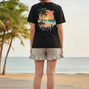 SUNSET GRAPHIC PRINTED REGULAR T-SHIRT