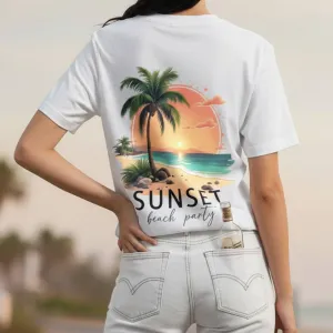 SUNSET GRAPHIC PRINTED REGULAR T-SHIRT