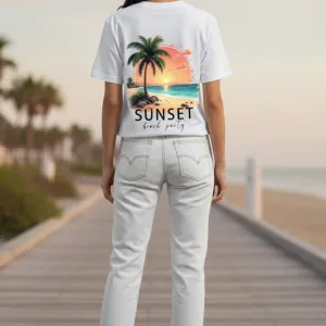 SUNSET GRAPHIC PRINTED REGULAR T-SHIRT