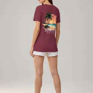 SUNSET GRAPHIC PRINTED REGULAR T-SHIRT